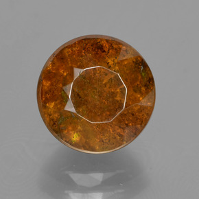 Esfalerita laranja natural 3,57ct, corte redondo, SI