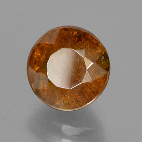 Esfalerita laranja natural 3,57ct, corte redondo, SI