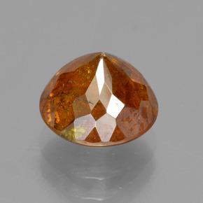 Esfalerita laranja natural 3,57ct, corte redondo, SI
