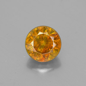 Esfalerita laranja natural 1,86ct, corte redondo, SI