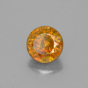 Esfalerita laranja natural 1,86ct, corte redondo, SI