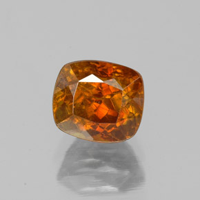 Esfalerita laranja natural 1,56ct, almofada cortada, SI
