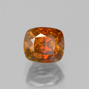 Esfalerita laranja natural 1,56ct, almofada cortada, SI