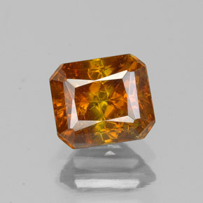 Esfalerita laranja natural 1,60ct, corte esmeralda, SI