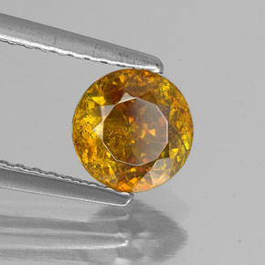 Esfalerita laranja natural 1,30ct, corte redondo, SI