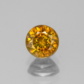 Esfalerita amarelo natural 0,99ct, corte redondo, SI