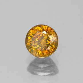 Esfalerita amarelo natural 0,99ct, corte redondo, SI