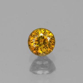Esfalerita amarelo natural 0,40ct, corte redondo, VS-SI
