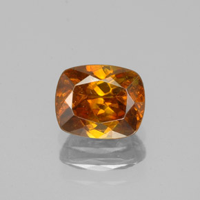 Esfalerita laranja natural 1,25ct, almofada cortada, VS-SI