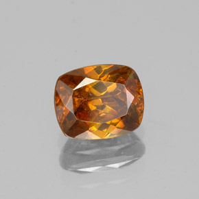 Esfalerita laranja natural 1,25ct, almofada cortada, VS-SI