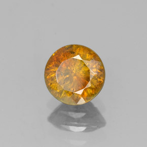 Esfalerita laranja natural 1,01ct, corte redondo, SI