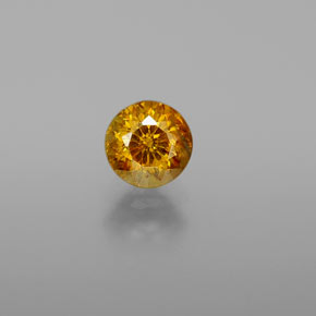 Esfalerita amarelo natural 0,71ct, corte redondo, VS-SI