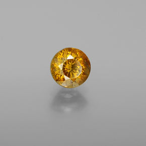Esfalerita amarelo natural 0,71ct, corte redondo, VS-SI