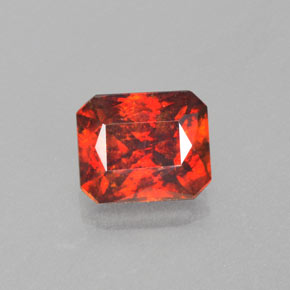 Esfalerita laranja natural 1,85ct, corte esmeralda, SI