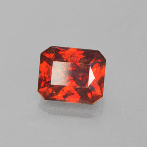 Esfalerita laranja natural 1,85ct, corte esmeralda, SI
