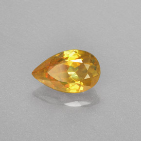 Esfalerita amarelo natural 1,18ct, formato de pêra, VS