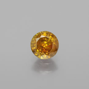 Esfalerita amarelo natural 0,69ct, corte redondo, VS