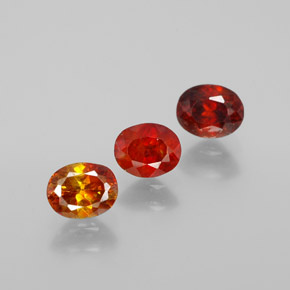 Pedras preciosas de esfalerita vermelho alaranjado natural de  ct, corte oval, VS