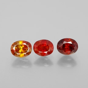 Pedras preciosas de esfalerita vermelho alaranjado natural de  ct, corte oval, VS
