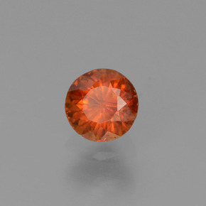 esfalerita Laranja vermelha Natural 0.42ct, Corte Redondo, VS