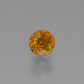Esfalerita ouro natural 0,40ct, corte redondo, VS-SI