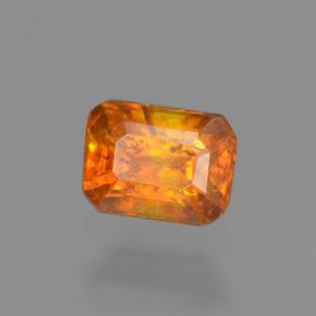 Esfalerita laranja natural 0,41ct, corte esmeralda, VS-SI