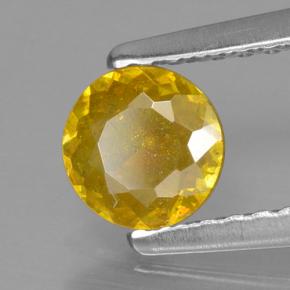 Esfalerita amarelo natural 0,51ct, corte redondo, VS-SI