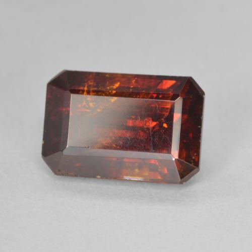 Esfalerita laranja avermelhado Natural 5.04ct, Corte Octógono / Esmeralda, SI-I1