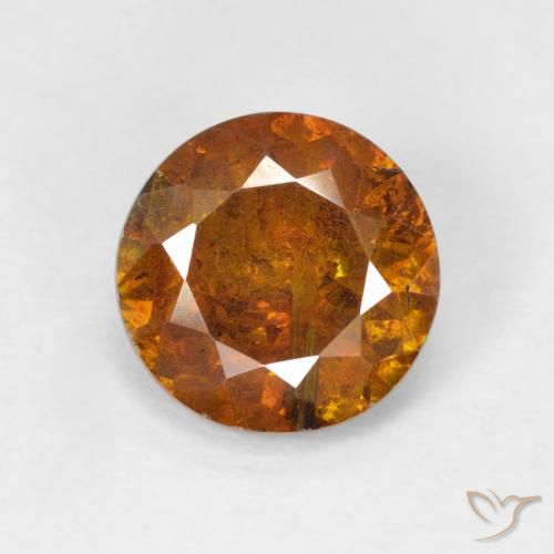 2,55 quilates de esfalerita laranja, corte redondo de 8,5 mm do Congo, Photo A