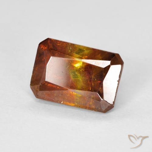 Esfalerita Laranja acastanhado Natural 3.36ct, Corte Octógono / Esmeralda, SI