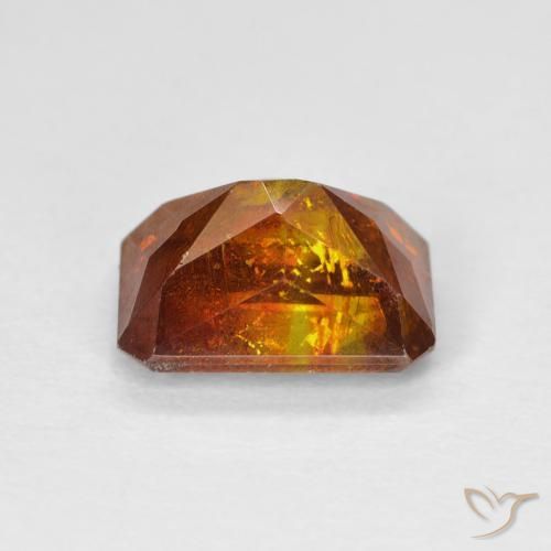 Esfalerita Laranja acastanhado Natural 3.36ct, Corte Octógono / Esmeralda, SI