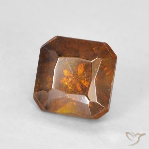 Esfalerita terra laranja Natural 0.90ct, Corte Octógono / Esmeralda, SI-I1