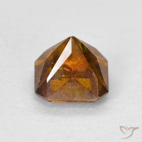Esfalerita terra laranja Natural 0.90ct, Corte Octógono / Esmeralda, SI-I1