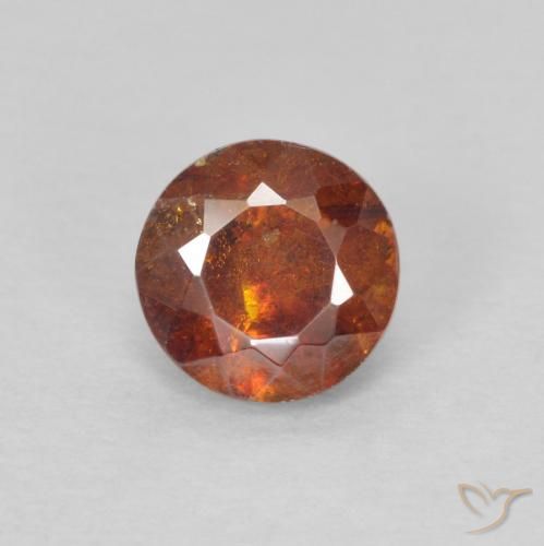 0.92ct Natural laranja avermelhado Esfalerita, Redondo, I1