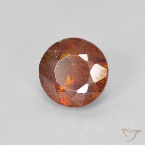 Esfalerita laranja avermelhado Natural 0.92ct, Redondo, I1