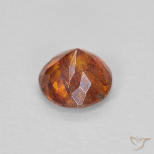 Esfalerita laranja avermelhado Natural 0.92ct, Redondo, I1