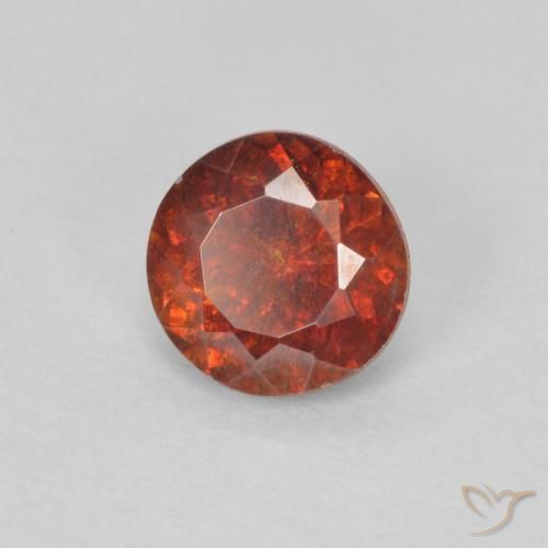 Esfalerita laranja avermelhado Natural 0.85ct, Redondo, SI