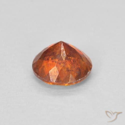 Esfalerita laranja avermelhado Natural 0.85ct, Redondo, SI