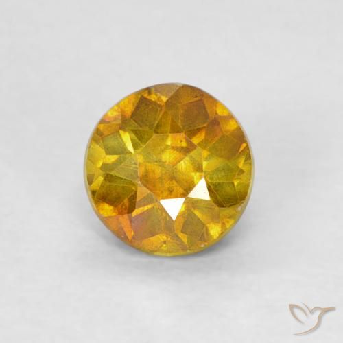 0.49ct Natural damasco laranja Esfalerita, Redondo, SI-I1