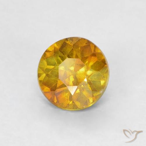 Esfalerita damasco laranja Natural 0.49ct, Redondo, SI-I1