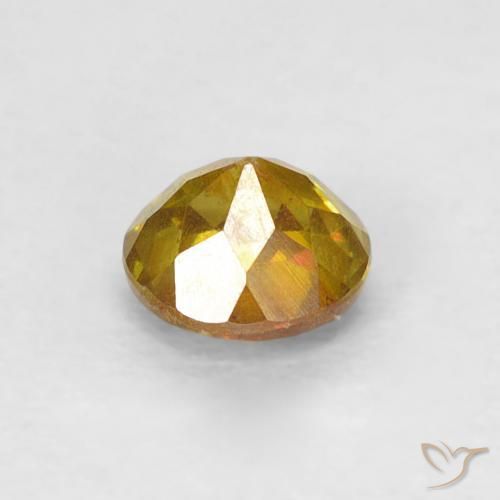 Esfalerita damasco laranja Natural 0.49ct, Redondo, SI-I1