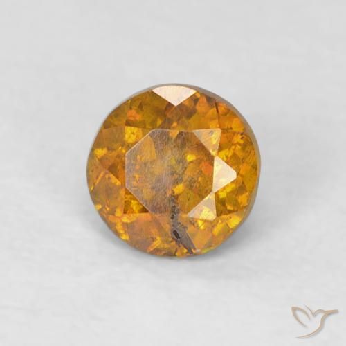 Esfalerita Laranja Profundo Natural 0.56ct, Redondo, SI-I1