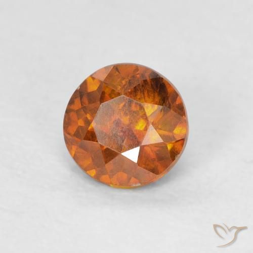 Esfalerita Medium Dark-Orange Natural 0.56ct, Redondo, SI-I1