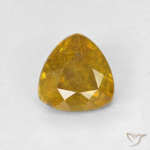0.53ct Natural Dourado acastanhado Esfalerita, Trilhão, SI-I1