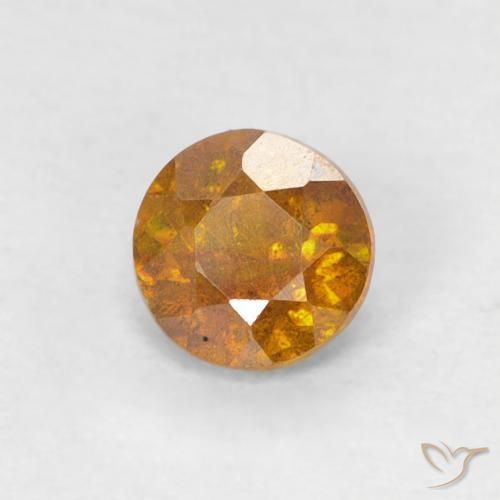 0.38ct Natural terra laranja Esfalerita, Redondo, SI-I1