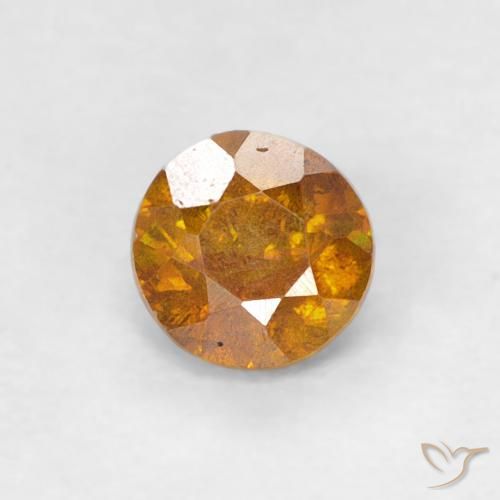 Esfalerita terra laranja Natural 0.38ct, Redondo, SI-I1