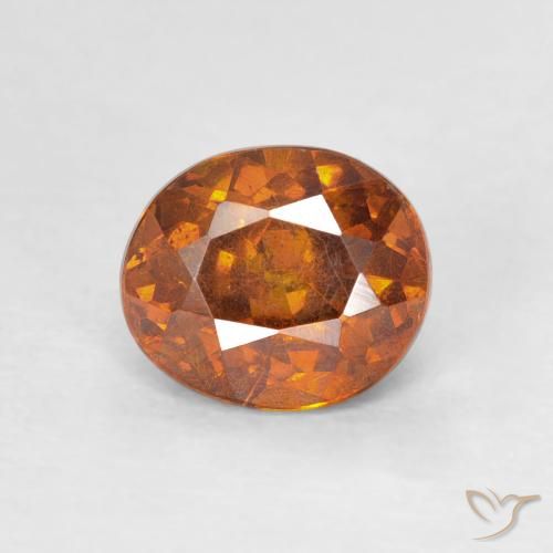 1.28ct Natural Medium Dark-Orange Esfalerita, oval, SI-I1