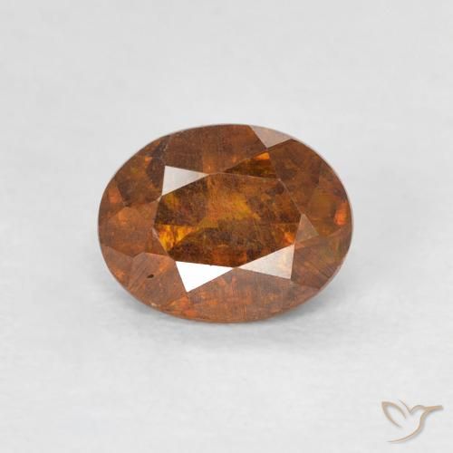 0.92ct Natural Laranja Médio Esfalerita, oval, SI-I1