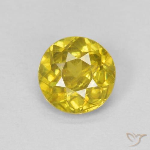 0.62ct Natural Outono Amarelo Esfalerita, Redondo, VS-SI