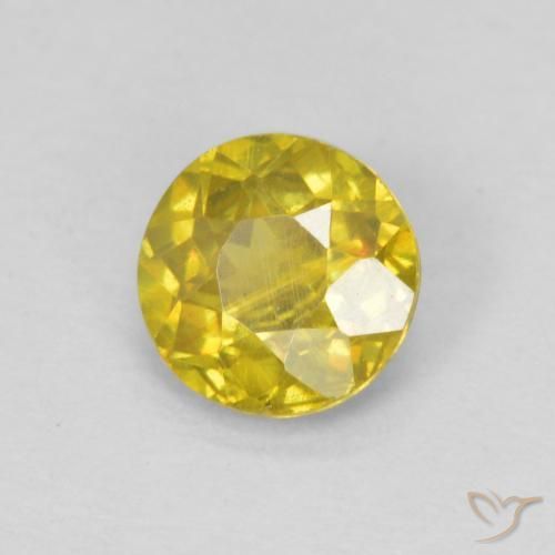 Esfalerita Outono Amarelo Natural 0.62ct, Redondo, VS-SI